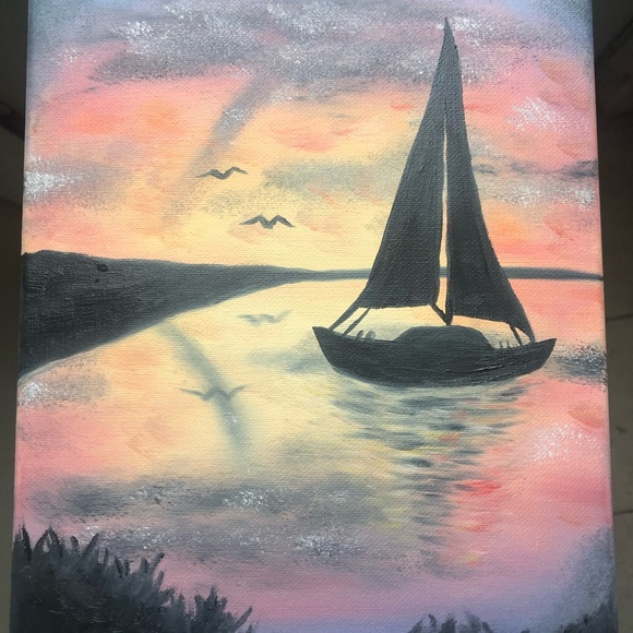 Sunset Sailboat Canvas Art